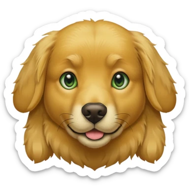 green dog extra furry golden retriever sticker