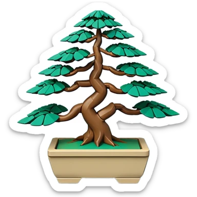 Bonsai Lego fine-leaf group blue forest planting origami  sticker