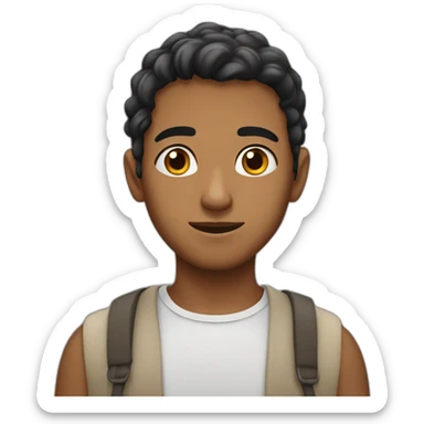 Arab boy with a mole on his face sticker