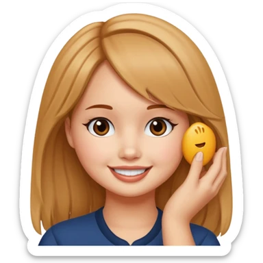 debby ryan tucking hair behind ear emoji sticker