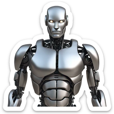 robot with 6 pack sticker