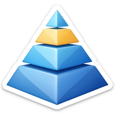 pyramid with three layers (blue) sticker