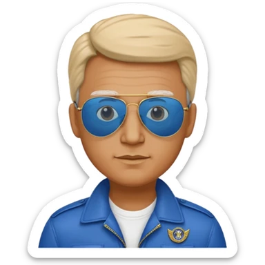 President macros ‘foshur’ wearing blue aviator sunglasses sticker