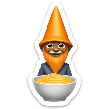 an orange nacho cheese gnome sticker