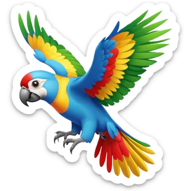 flying parrot sticker