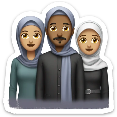 Fam men with mustache wearing hijab  sticker