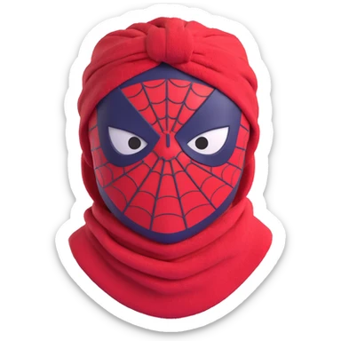 Spiderman with a towel headband, using a face mask, cheerful expression sticker