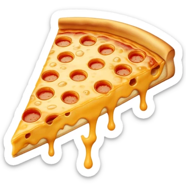 golden pizza slice with shiny gold cheese and crust sticker