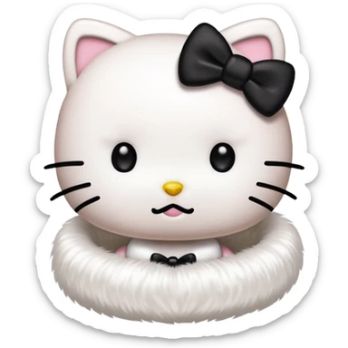 hello kitty with a black bow sticker