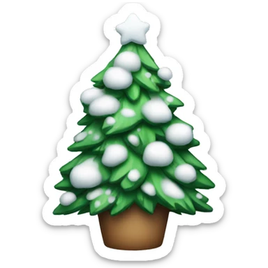 A Christmas tree with snow  sticker