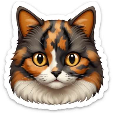 mostly black tortoiseshell cat sticker