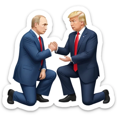 donald trump kneeling in front of Vladimir Putin sticker