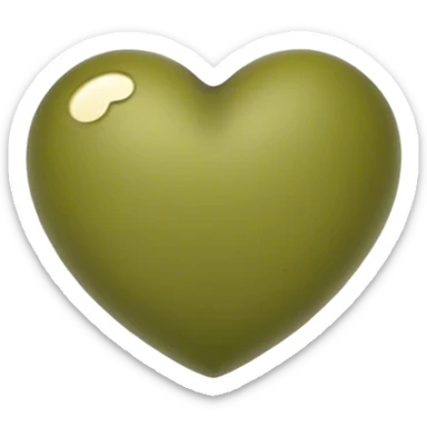Olive color heart sticker