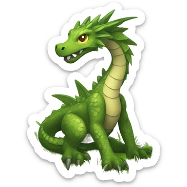   Legendary Earthly Muddy Jungle Grass Dragon Fakemon sticker