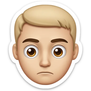 puzzled or confused face emoji with raised eyebrow sticker