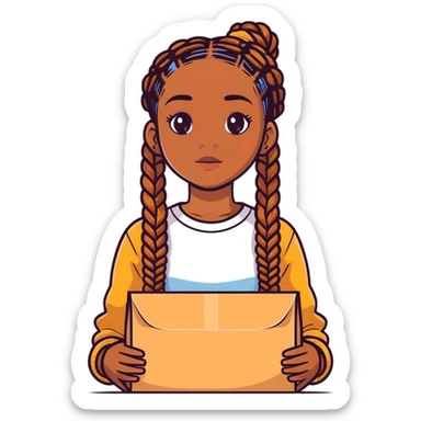 Make me a black girl with long straight box braids and is brownskin sticker