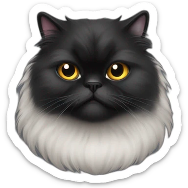A very frustrated black persian cat rolling his eyes sticker