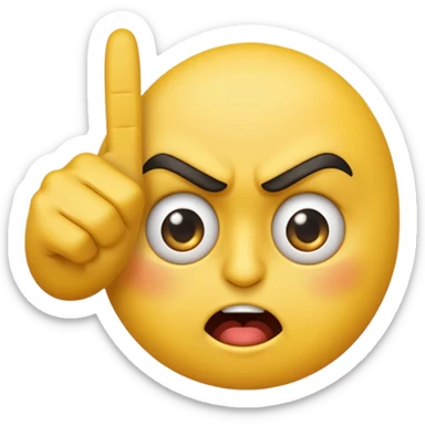 haz un emoji muy enojado mirandome con una mano delante que con dos dedos segnale los ojos, un dedo a ojo sticker