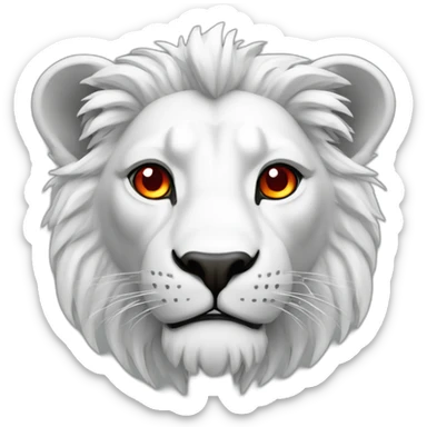 lion blanc avec yeux rouge vif sticker