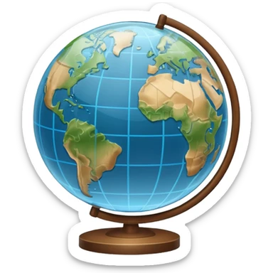 Outline of a  globe sticker