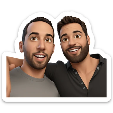 boys with smiles indoors sticker