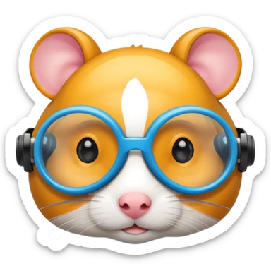 hamster with swimming goggles sticker