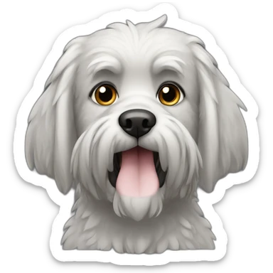 black griffon dog with really not much white hairs only under mouth and on eyebrows sticker