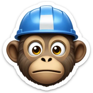 monkey with hard hat  sticker