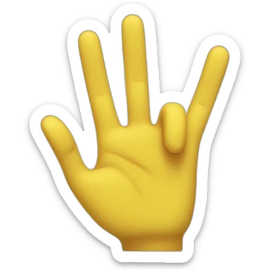 yellow hand shows 3 fingers sticker