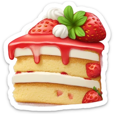 Strawberry shortcake ( slice of cake ) sticker