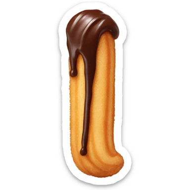 Churro with chocolate dipped tip sticker