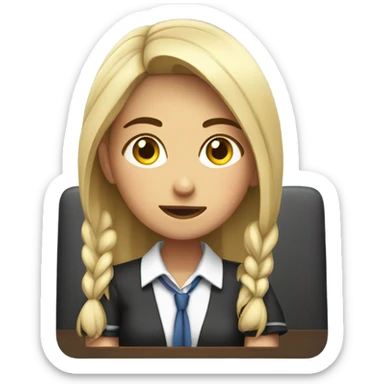 bored female student uniform sticker