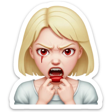 Fille qui s’étrangle pour montrer son agacement  sticker