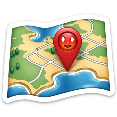 a map with one unique  pin sticker