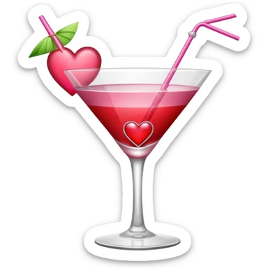 galentines red and pink cocktail with heart sticker