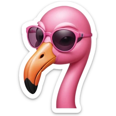 famingo with sunglasses sticker