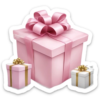 Light pink Christmas gifts under a white Christmas tree  sticker