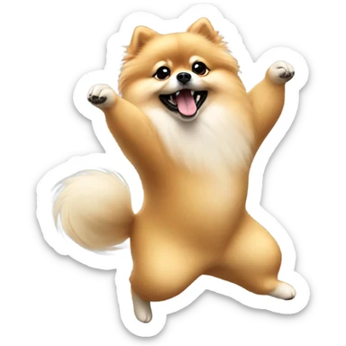 Pomeranian dancing in a circle sticker