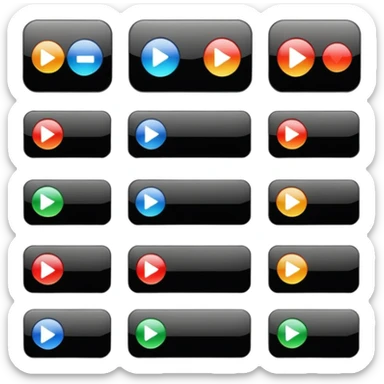Play buttons black sticker