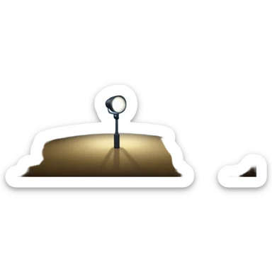 a realistic night scene with a spotlight shining into the dark sky.  sticker