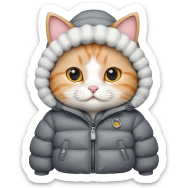 a cute cat with puffer sticker