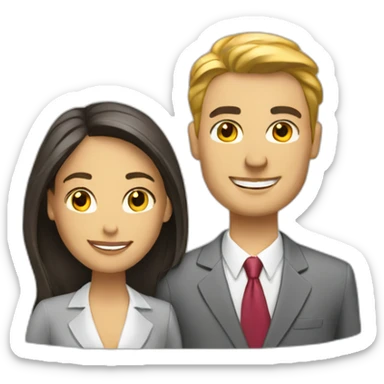 a business trip white couple sticker