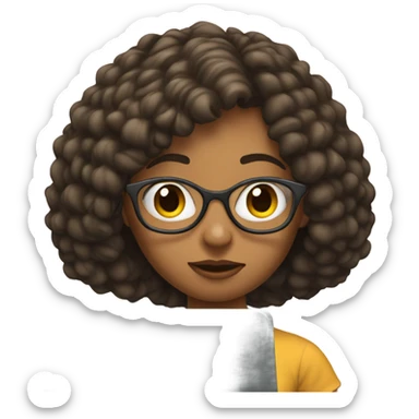 realistic portrait of a girl coding on the conputer sticker