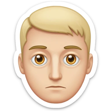 Man with one eye smaller than other sticker