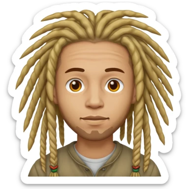 man light skin with dread hair sticker