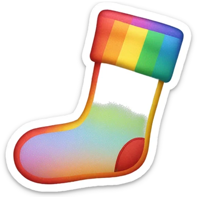 Rainbow Christmas stocking  sticker