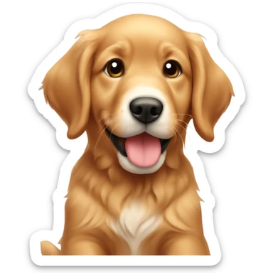 Adorable red golden retriever puppy sticker