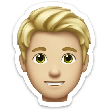 Charming boy with blond and brown hair and green eyes  sticker