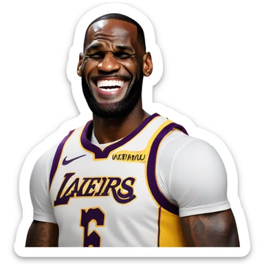 Lebron laughing sticker