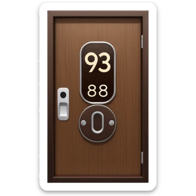 modern villa door number wood Japanese with smart screen lock sticker